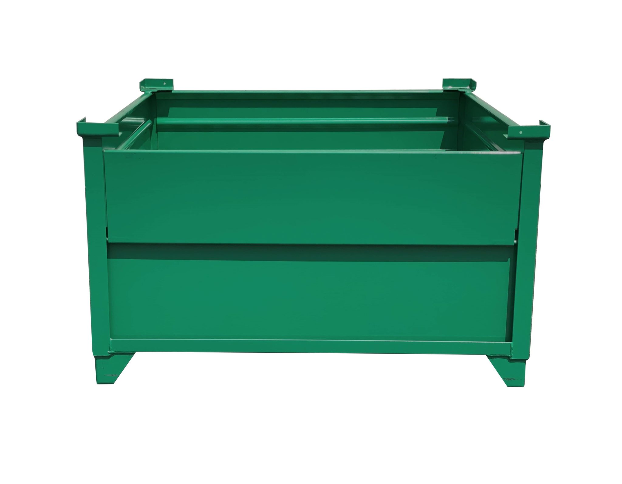 35" x 35" x 30" Topper Stackable Corrugated Steel Container with Half