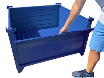 Steel Corrugated Containers with Half Drop Gate Blue
