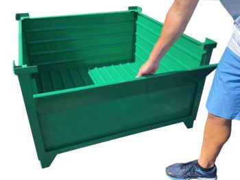 Steel Corrugated Containers with Half Drop Gate Green