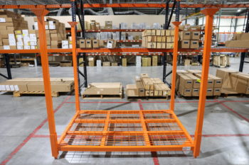 60x60x60 Stack Rack in Front of Pallet Racking