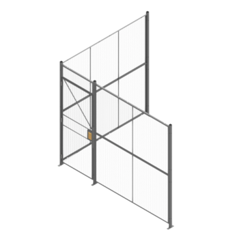 Two Sided Wire Partition with Swing Out Gate