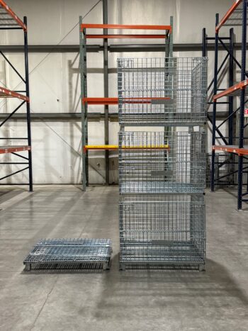 Wire Baskets In Front of Pallet Rack