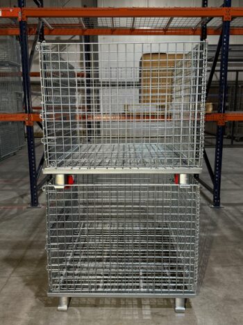 Wire Container with Casters Stacked 2