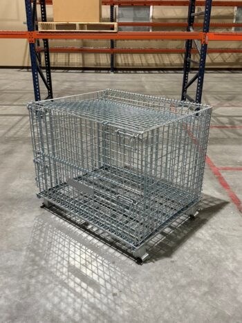 Wire Container with Hinged LId Pallet Rack