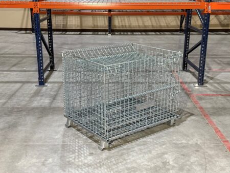 Wire Container with Hinged Lid Angle View Wire Container with Hinged Lid Angle View