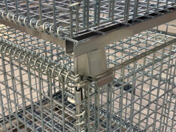 Wire Container with Hinged Lid Stacked 2 High