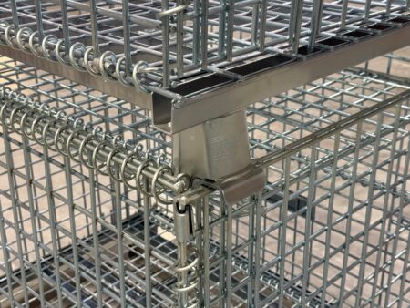 Wire Container with Hinged Lid Stacked 2 High Wire Container with Hinged Lid Stacked 2 High