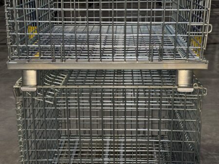 Wire Container with Lids Stacked Wire Container with Lids Stacked