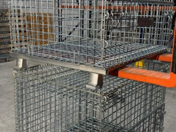 Wire Containers with Lids Stacked 2 High