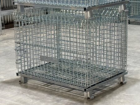 Wire Mesh Container with Lids Stacked 2 High Wire Mesh Container with Lids Stacked 2 High