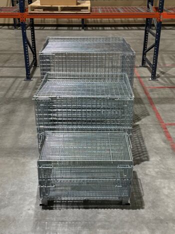 Wire Mesh Containers with Attached Lids