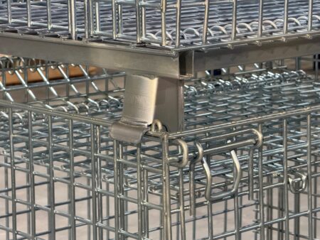 Wire Mesh Containers with Lids STacked Wire Mesh Containers with Lids STacked