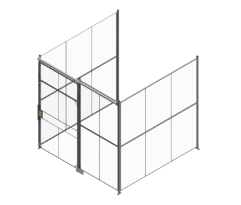 3-Sided Wire Partition with Sliding Gate
