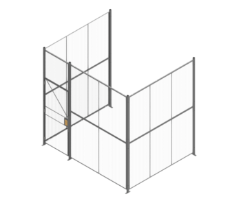 WireCrafters 3 Sided Wire Partition with Swing-Out Gate