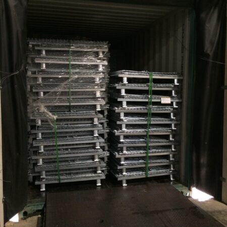 Wire Mesh Containers Stacked in Trailer Wire Mesh Containers Stacked in Trailer