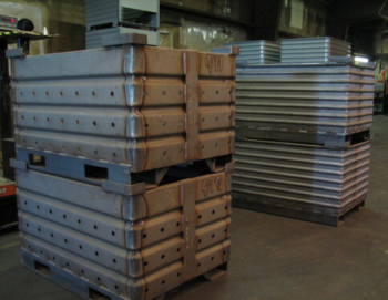 Corrugated Steel Container with Perforated Sides for Hot Parts
