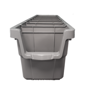 Small Plastic Rack Bins with Hopper Front and Optional Dividers