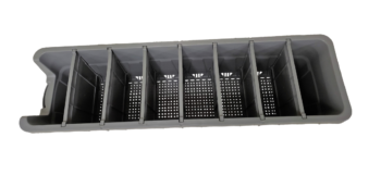 Small Plastic Rack Bins with Open Hopper Front and Optional Dividers