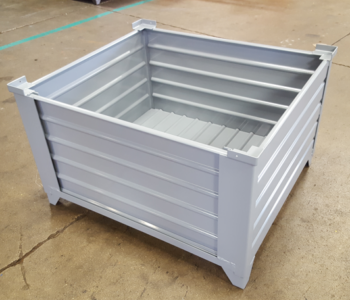 Corrugated Steel Containers with Removable Side Panel and Open Side