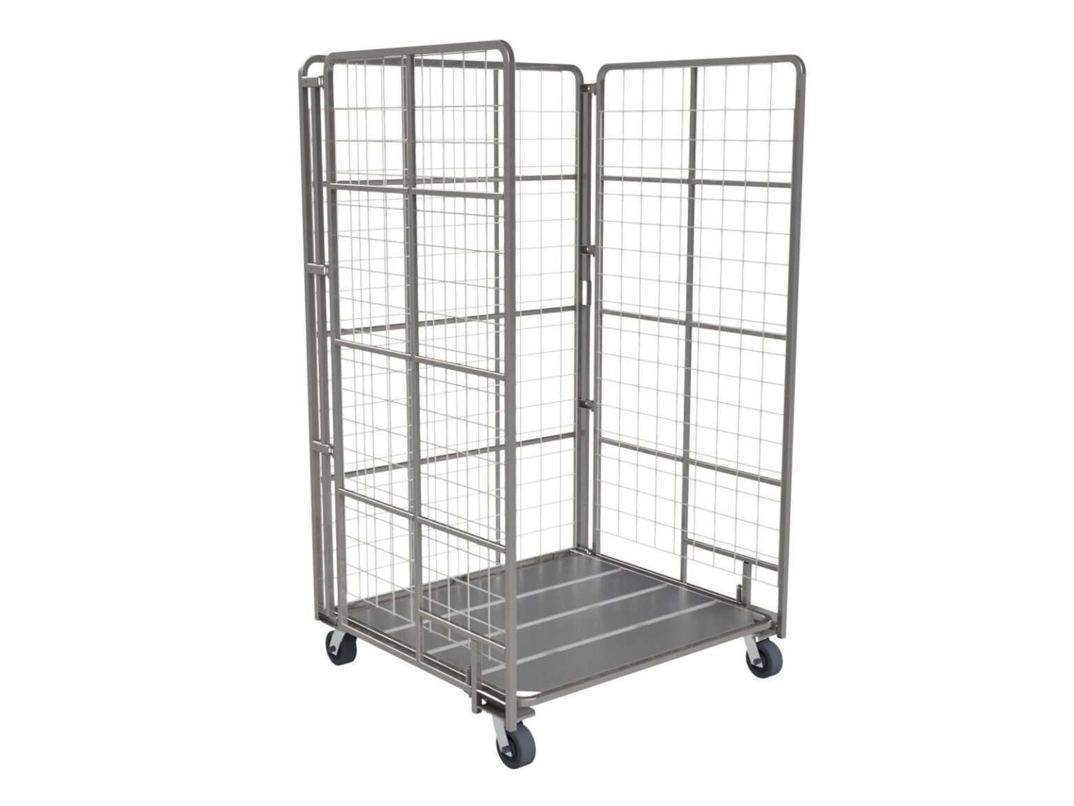 Folding Wire Shelf Carts ThreeSided Collapsible Shelf Cart