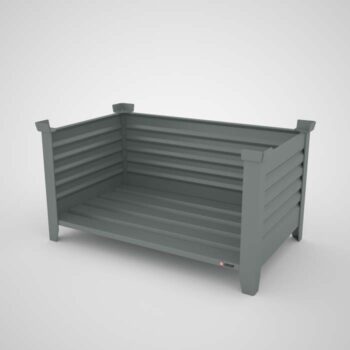 3 Sided Corrguated Steel Container Gray