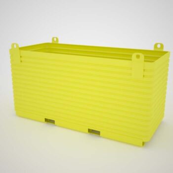Custom Corrugated Steel Container with Crane Lifting Lugs Yellow