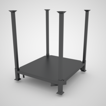 Custom Portable Stack Rack with Steel Decking Gray
