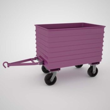 Custom Round Corner Steel Tow Cart Container with Casters