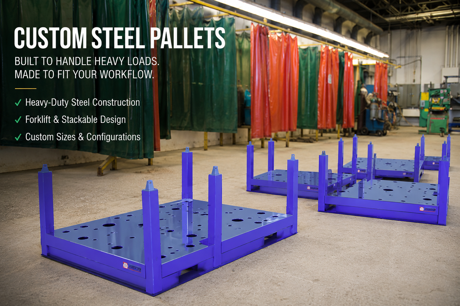 Custom Heavy Duty Steel Pallets & Skids