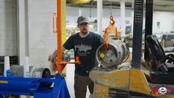 Propane Tank Cart with Forklift Jib Crane and Hoist