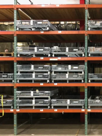 Wire Containers with Runners stored in Pallet Rack 3