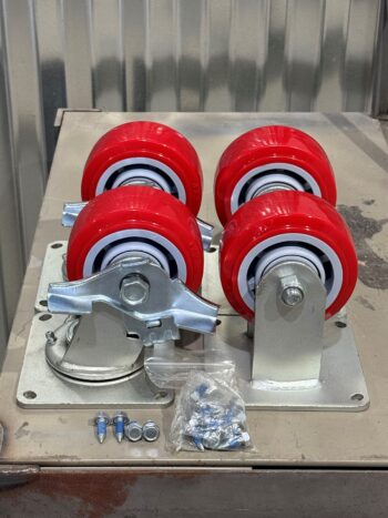 4x2 Polyurethane Caster Wheel Kit w Lock Tight Screws