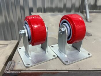 4x2 Polyurethane Rigid Casters in Galvanized Steel Frame 2