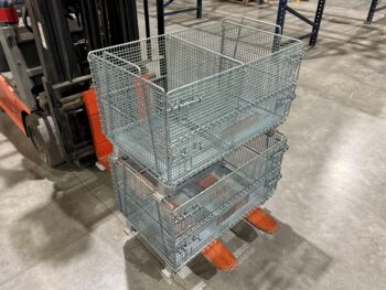 Junior Wire Basket with Divider Stacked