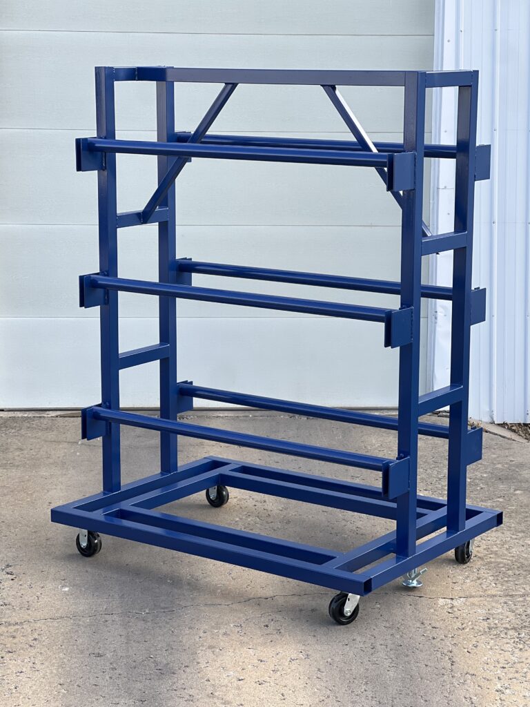 Rolled Goods Storage Rack Cart