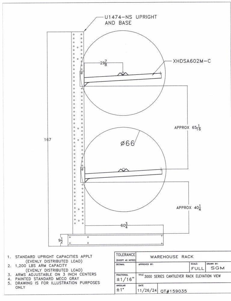 Cantilever Reel Storage Rack Drawing Cantilever Reel Storage Rack Drawing