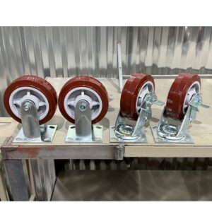6″ x 2″ Polyurethane Caster Kit (Set of Four) in a Galvanized Frame