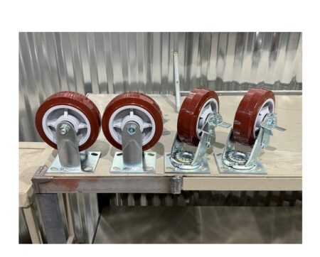 6″ x 2″ Polyurethane Caster Kit (Set of Four) in a Galvanized Frame ...