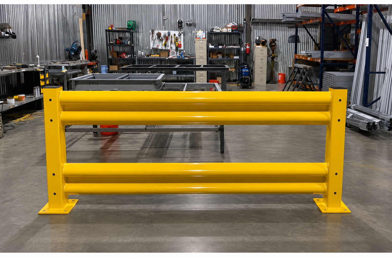 Double-Tier Industrial Guard Rail | Warehouse Safety Barriers