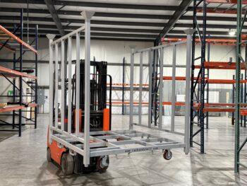 Pad Storage Rack on Forklift