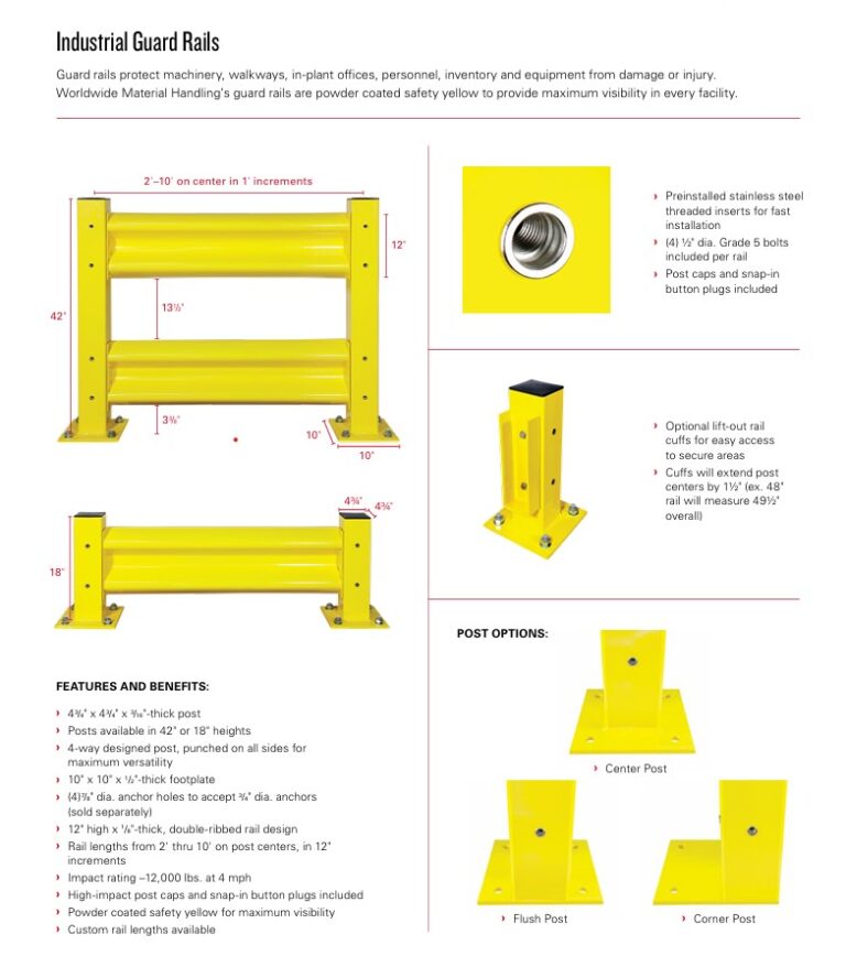 Single Tier and Double Tier Guard Rail Specifications Single Tier and Double Tier Guard Rail Specifications