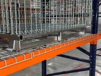 Wire Basket with Steel Angle Runners on Wire Decking