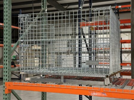 Wire Container with Steel Angle Runners pic Wire Container with Steel Angle Runners pic