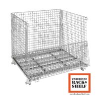 45" d. x 48" w. x 34" h. O.D. (28" useable height) Custom Collapsible Wire Mesh Bulk Container Replaces Plastic Bulk Containers