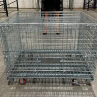 Wire Container with Casters & Lid