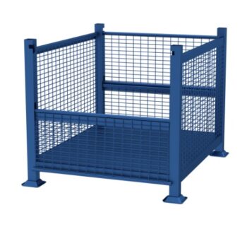 Davco R2GW-01 Rigid Wire Mesh Containers Bins Drop Gate Open
