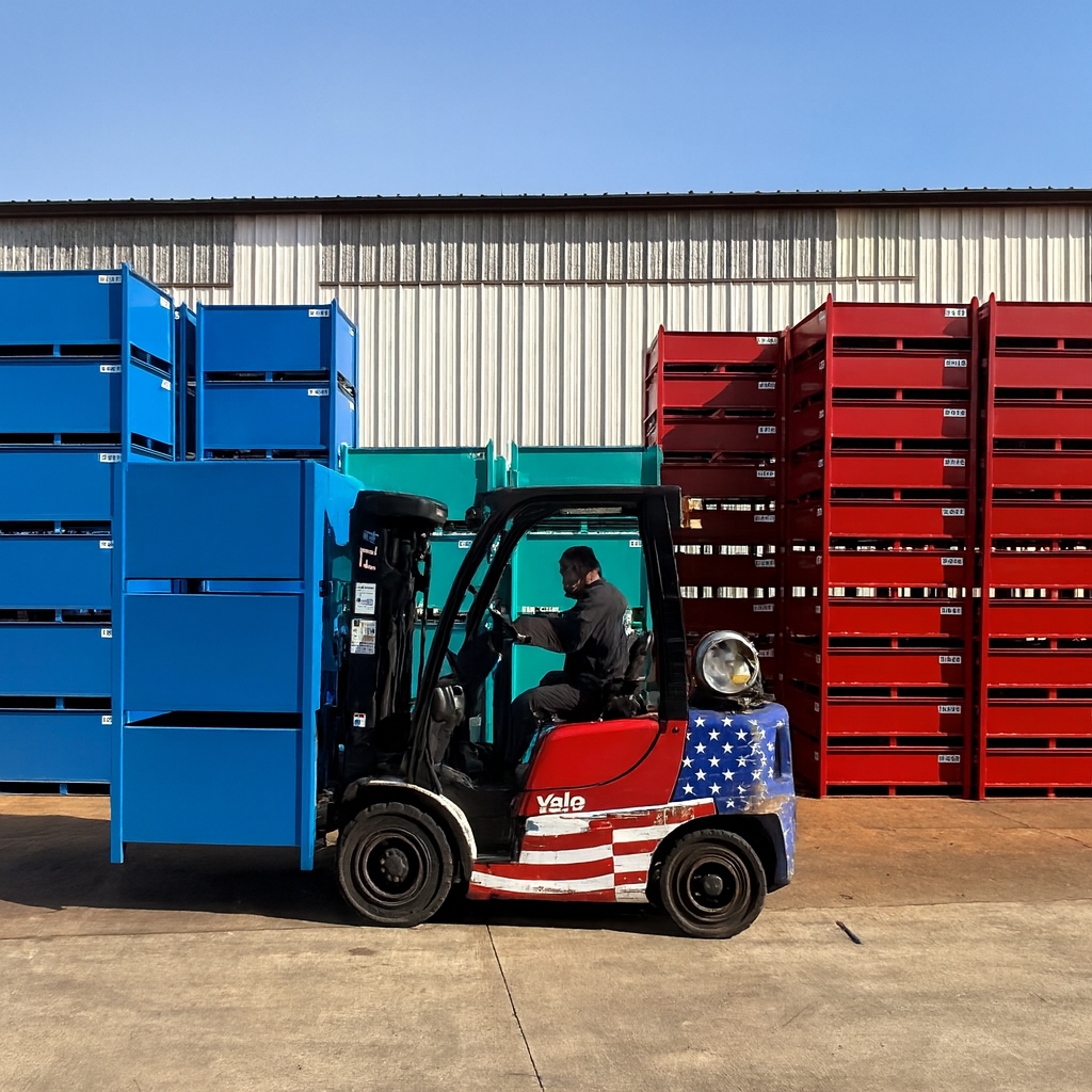 Stackable Steel Smooth Sided Parts Bins Feature Pic Stackable Steel Smooth Sided Parts Bins Feature Pic