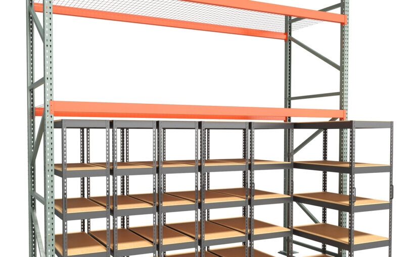 Next-Level Innovation: Pallet Rack + Boltless Shelving = Under Rack Mobile Shelving System