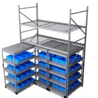 Aisle-Free Under-Rack Mobile Storage Shelving System
