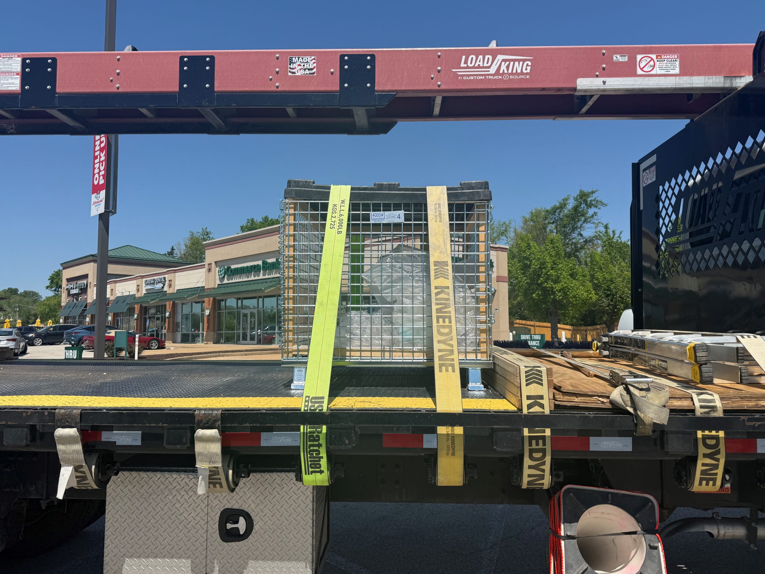Wire Mesh Containers on Flatbed Trucks
